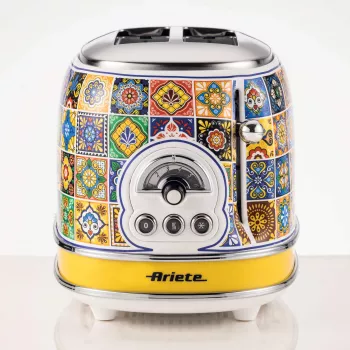Ariete 155 Torradeira Positano, 810 W, 2 fatias, 6 níveis de tostagem, gaveta para migalhas, função de descongelação, ejeção automática, sem pinças