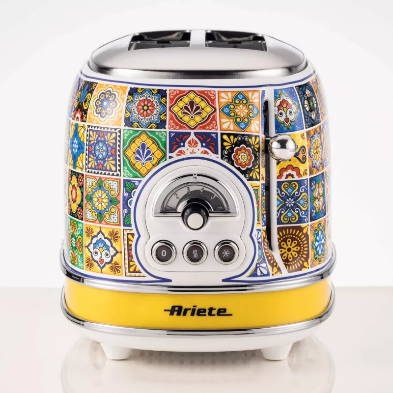 Ariete 155 Torradeira Positano, 810 W, 2 fatias, 6 níveis de tostagem, gaveta para migalhas, função de descongelação, ejeção automática, sem pinças