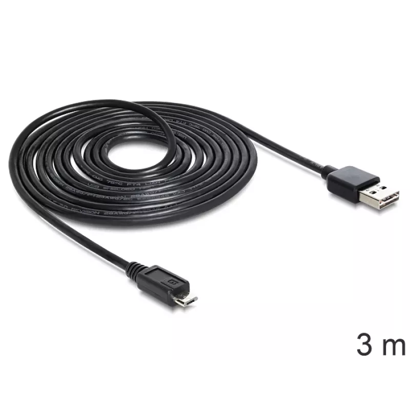 Cabo USB DeLOCK EASY-USB 2.0-A - USB 2.0 Micro-B 3 m