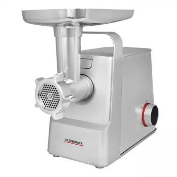 Picadora de carne GASTROBACK 41407 — 2100 W, caixa em aço inoxidável, débito 2,5 kg/min