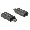 DeLOCK - Adaptador USB - USB-C (fêmea) para Micro-USB Type-B (macho) - USB 3.1 Gen 1 - 2,8 cm - Antracite (65927)