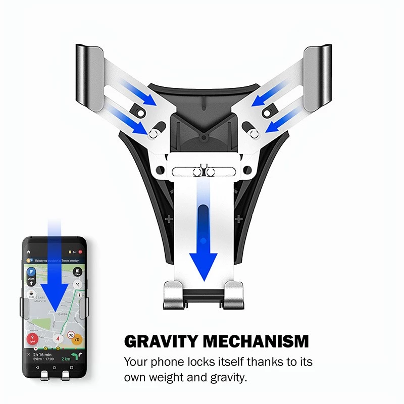 Suporte para automóvel Crong CRG-CH4-BLK para smartphones — design compacto ajustável