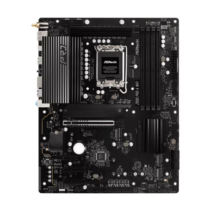Motherboard ASRock Z890 Pro-A WiFi — Intel Z890, LGA 1851, ATX, DDR5, 4x DIMM, 256GB, Wi-Fi 6E, 2.5Gb LAN