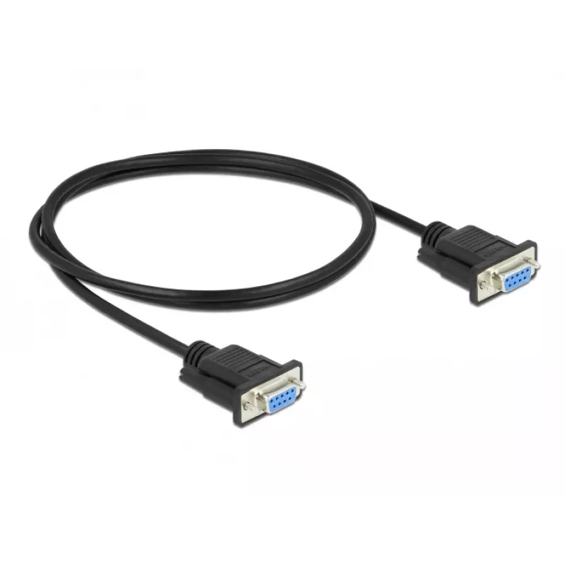 Cabo série DeLOCK 86608 preto 1m RS-232 Sub-D9