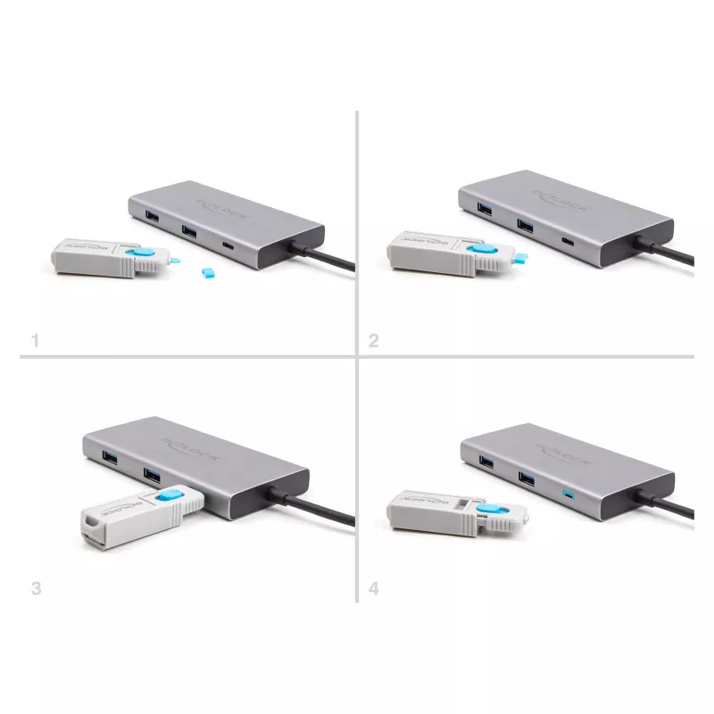 Bloqueador de portas DeLOCK USB Type-C 10 portas azul