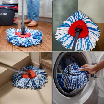 Refil de esfregona em microfibra VILEDA modelo 178330, azul/branco, compatível com esfregonas Vileda