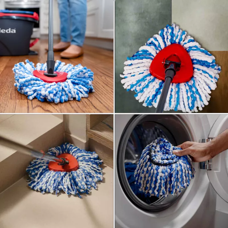 Refil de esfregona em microfibra VILEDA modelo 178330, azul/branco, compatível com esfregonas Vileda