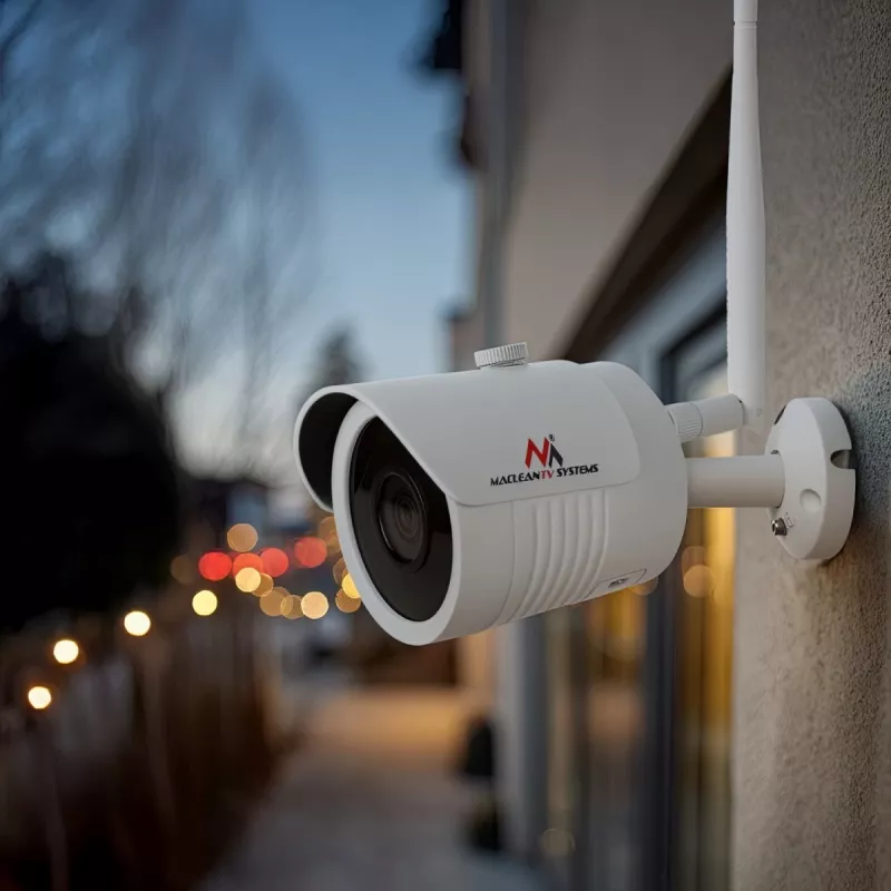 Câmara IP Maclean IPC WiFi 5MPx exterior, sirene, CMOS 1/2.5, H.264/H.264+/H.265/H.265+/JPEG/AVI, Onvif, MCTV-516