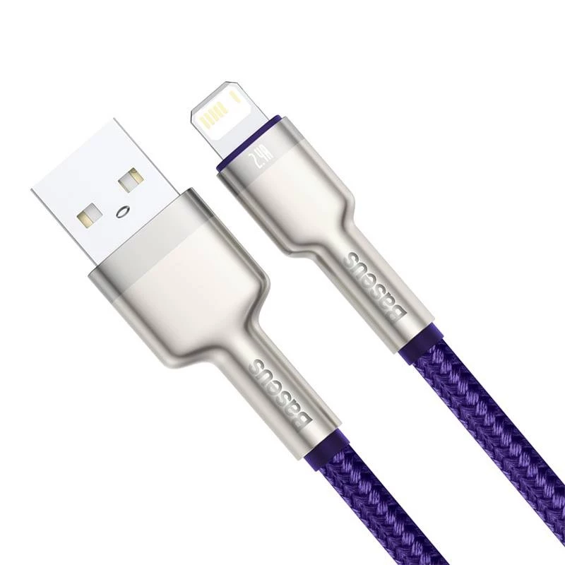 Cabo USB-A para Lightning Baseus 1 m — cabo de dados USB, roxo