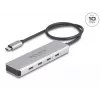 Hub DeLOCK USB Type-C 10 Gbps 4 portas Alumínio Cinzento