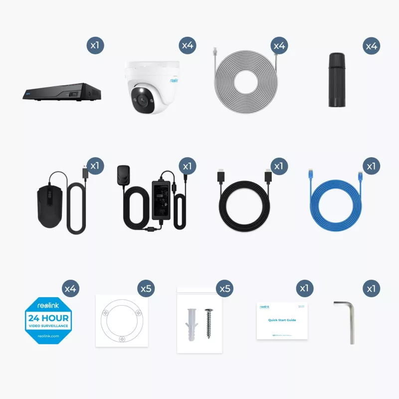 Kit de videovigilância Reolink NVS8-8MD4 com fios 8 canais (PS4KD01-8)