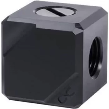 Terminal de ligação Alphacool Eiszapfen 4 vias G1/4 IG - preto acetal (17557)