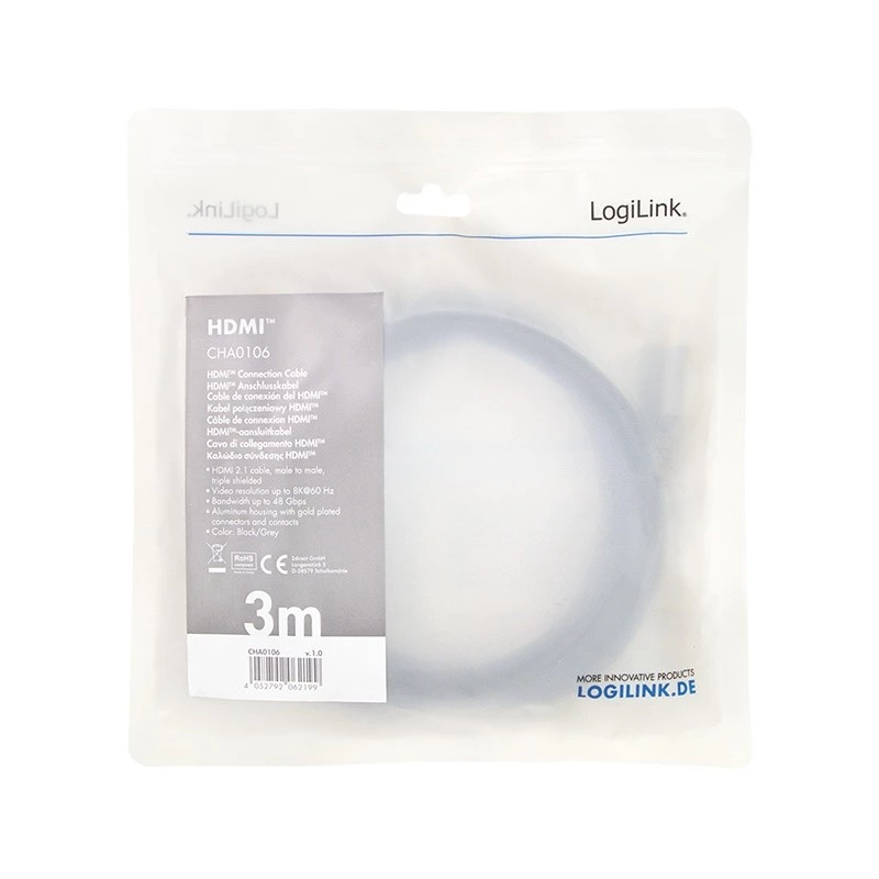 Cabo HDMI LogiLink CHA0106 3m