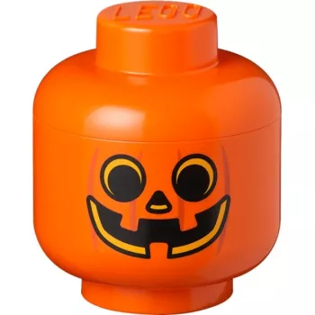 LEGO Storage Head abóbora, pequeno, caixa de arrumação laranja/preto