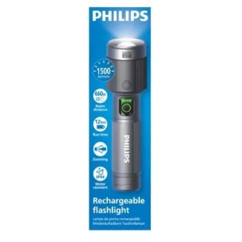 Lanterna Philips recarregável USB-C 1500 lm 2000 mAh