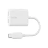 Belkin F7U081BTWH RockStar adaptador de áudio e carregamento USB-C, branco