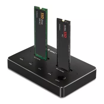 Qoltec 52274 Dock para SSD M.2 | NVMe | SATA | USB-C | DUAL 2 x 2TB