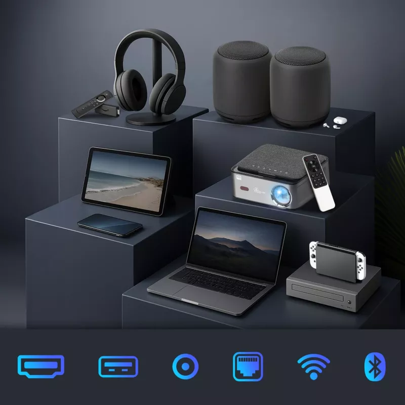 Projetor Extralink Smart Life Vision Pro 450 ANSI, 1080p, Android 9.0