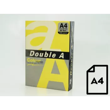 Papel colorido Double A, 80g, A4, 500 folhas, limão