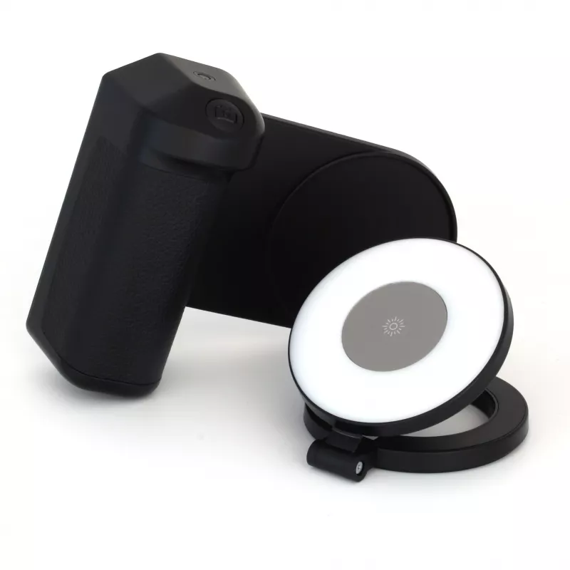 Luz de selfie RealPower Selfie MagFree LED, preto, branco, ABS, PU
