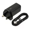 iBOX C-65 preto, carregador universal GaN 65 W com ficha UK