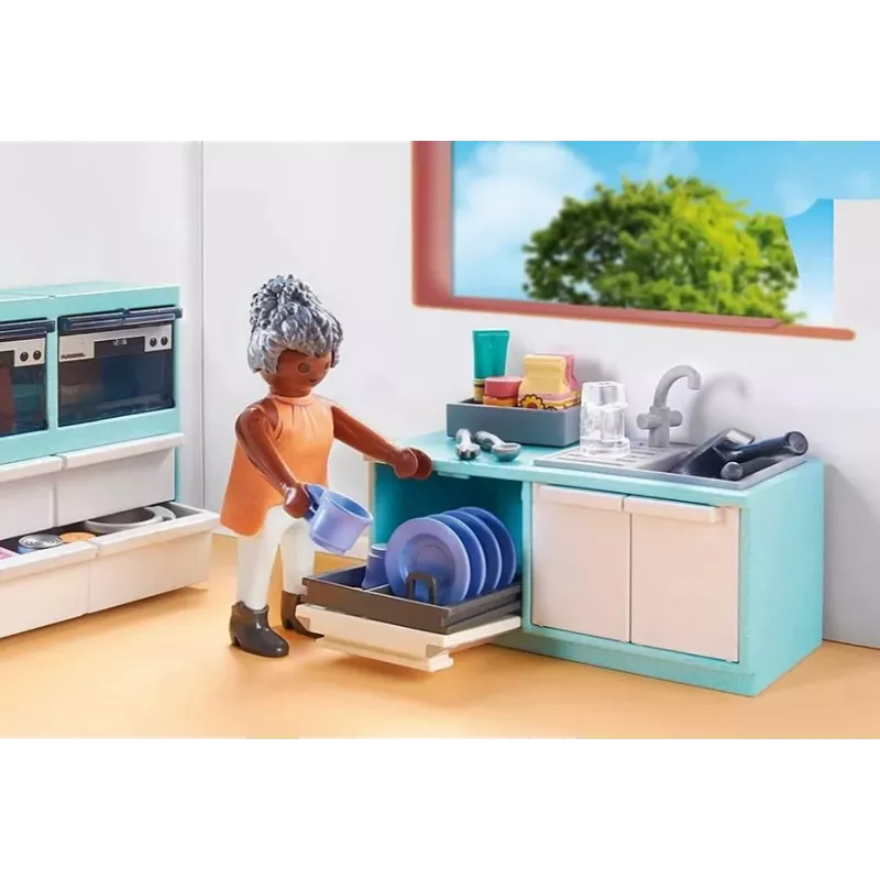 Cozinha Playmobil My Life Kitchen 71608 multicolorida plástico 4-10 anos