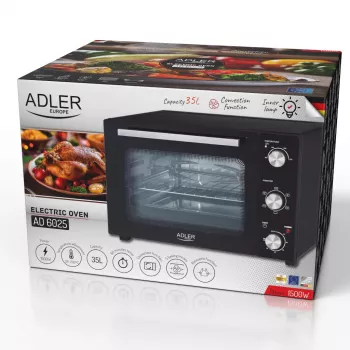 Forno elétrico Adler AD 6025 — capacidade 35 L, 1500 W, preto