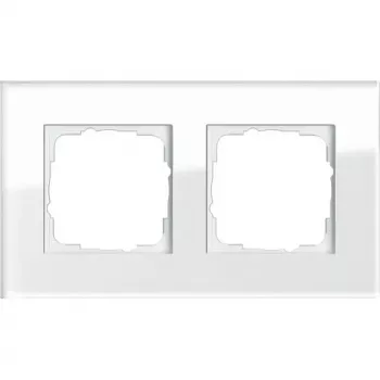 Placa de parede GIRA Esprit vidro branca — design em vidro sem parafusos, 95×166×9,85 mm