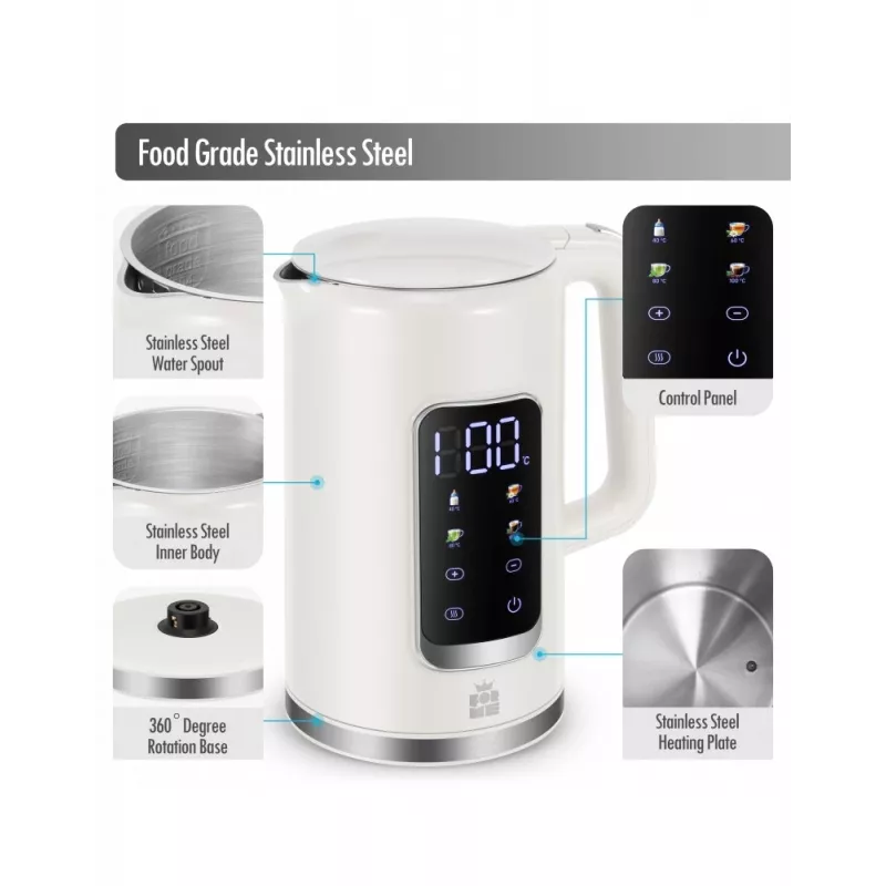 Chaleira Forme FKG-8217, sem fios, aço inoxidável, capacidade de 1,7 L