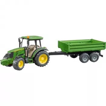 Modelo de trator BRUDER John Deere 5115 M com atrelado basculante