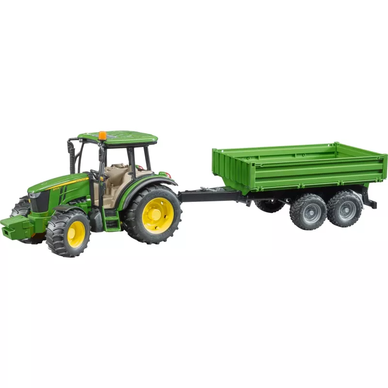 Modelo de trator BRUDER John Deere 5115 M com atrelado basculante
