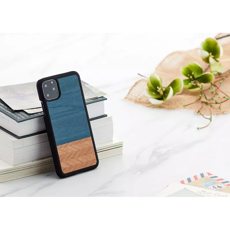 Capa para telemóvel man and wood para iPhone 11 Pro Max — capa de proteção denim preta