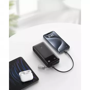 PowerBank com cabo USB-C 20000 mAh 30W preto
