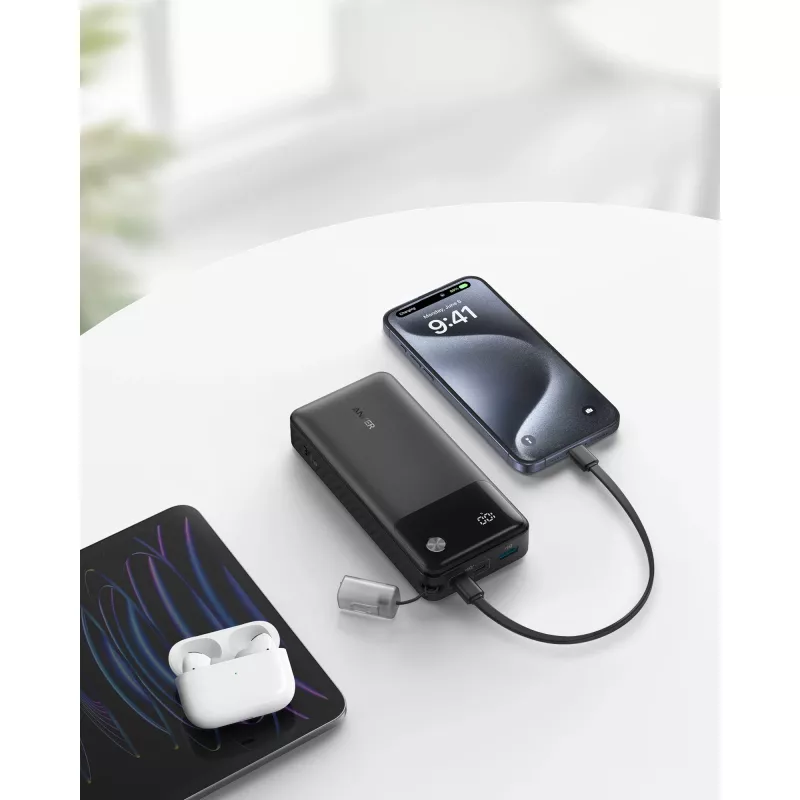 PowerBank com cabo USB-C 20000 mAh 30W preto