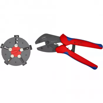 Knipex 97 33 02 Alicate de cravar cabos Ferramenta de cravar azul, vermelho