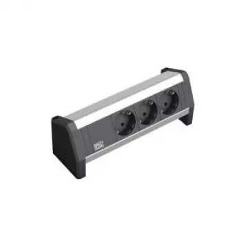 Extensão de energia Bachmann DESK 1 3 tomadas AC preto cinzento