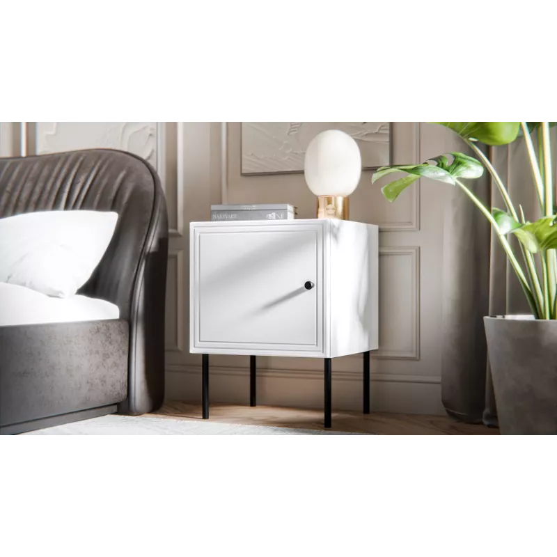 Conjunto de mesas de cabeceira 2 unid. cama meble PALAZZO BIS 45×39×H59 cm, branco mate, MDF/aglomerado