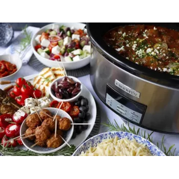 Panela de cozedura lenta Crock-Pot CSC063X 7,5 L, 320 W, caixa em aço inoxidável, tigela de cerâmica removível