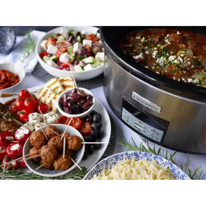 Panela de cozedura lenta Crock-Pot CSC063X 7,5 L, 320 W, caixa em aço inoxidável, tigela de cerâmica removível