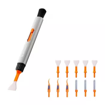 Conjunto de limpeza de sensor e objetiva K&F 14 em 1 para câmaras APS-C — pincel, cotonetes, solução