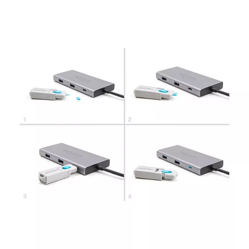 Bloqueador de portas DeLOCK 20926 USB Type-C 5 unid. + ferramenta de bloqueio