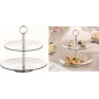 Suporte de bolo em vidro Esmeyer design de 2 níveis, modelo 199-618, vidro transparente