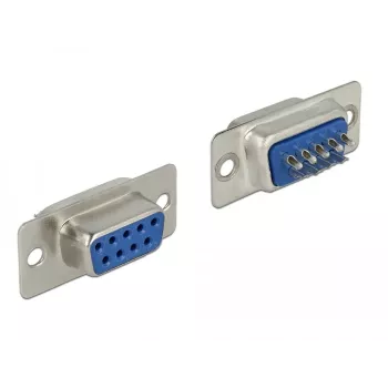 Conector de cabo DeLOCK 65882 Sub-D 9 pinos azul prateado