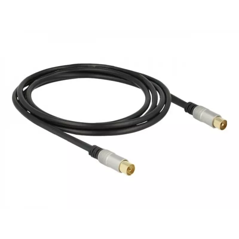 Cabo coaxial RG-6/U DeLOCK 88946 2 m IEC Preto