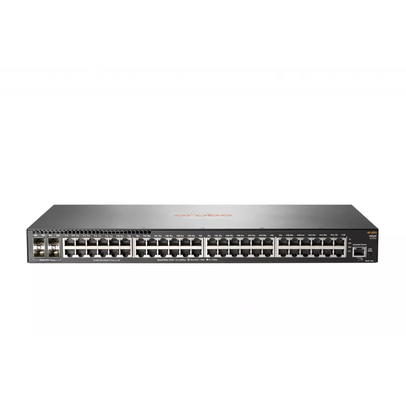 HPE - Série Aruba - Switch - 2930F 48G 4SFP+ - L3 - gerido - 48 x 10/100/1000 + 4 x 1 Gigabit/10 Gigabit SFP+ (Uplink) - montagem em rack
