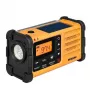 Rádio de emergência portátil Sangean MMR-88 (USB-C) amarelo — manivela, solar, pilha, AM/FM, alarme meteorológico