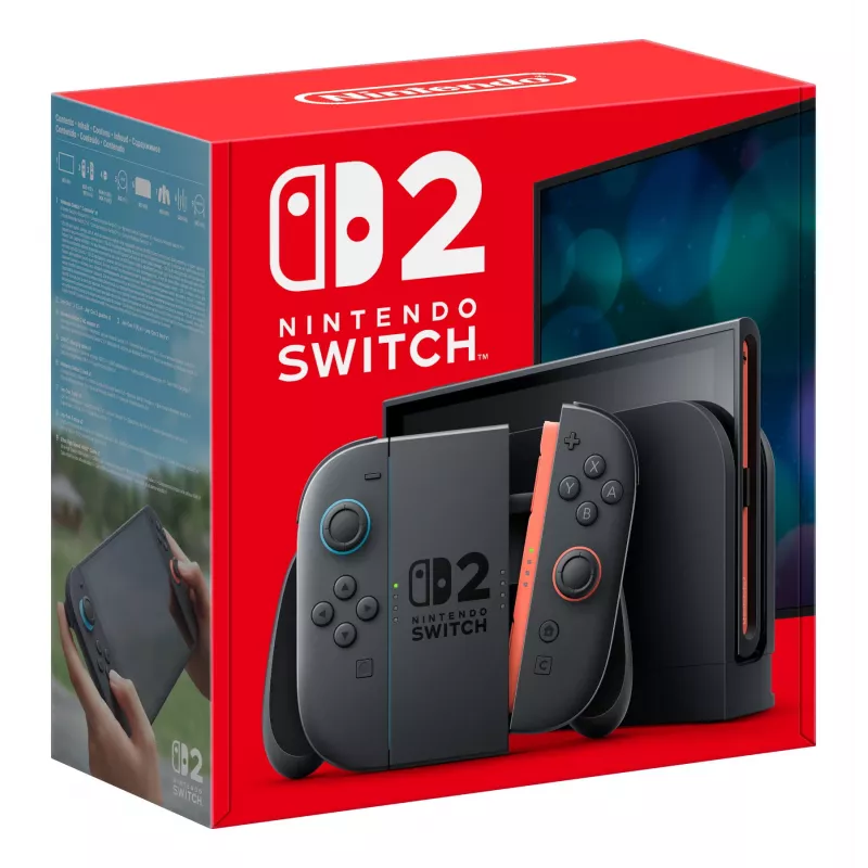 Nintendo Switch 2, Nintendo Switch 2, Preto, Analógico / Digital, D-Pad, botão Home, tecla Menu, botão Power, botões, LCD