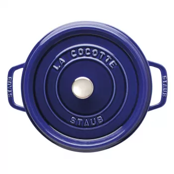 Cocotte redonda de ferro fundido Staub 24 cm Azul-escuro