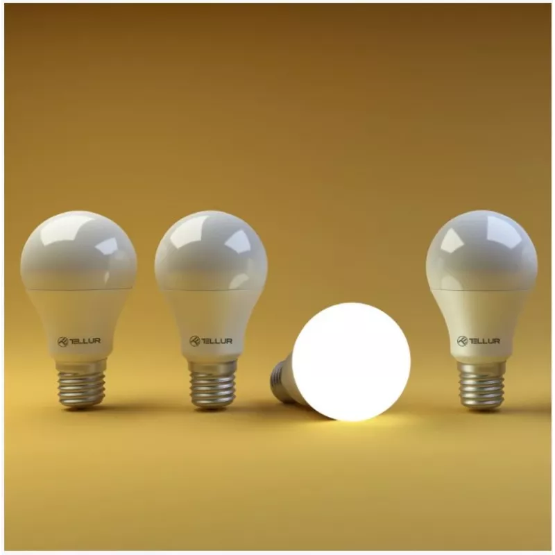 Lâmpada inteligente Tellur WiFi E27, 10W branco/quente, regulável