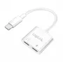 Adaptador de áudio USB-C LogiLink USB-C/M para 2x USB-C/F 60W PD branco